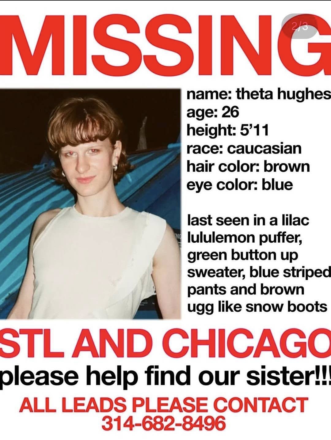 Theta Hughes Missing, St. Louis, MO, 26-year-old last seen on December 3rd